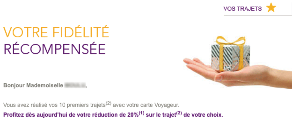 Comment fidéliser avec une newsletter ? fidélisation sncf