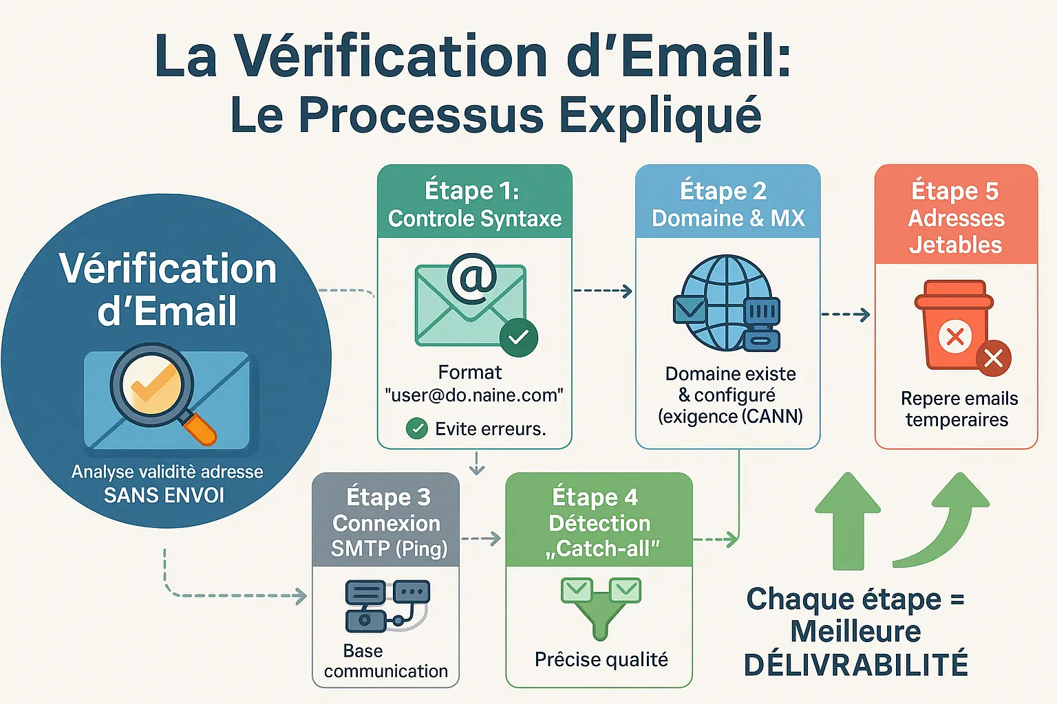 Schéma du processus de vérification d'email